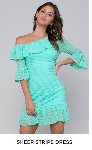 Sheer Stripe Dress: