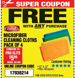 Microfiber Cleaning Cloth 12x12 4 Pk.