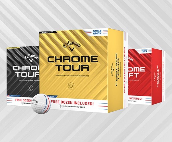 Chrome Tour, Chrome Tour X, and Chrome Soft Golf Ball Bricks