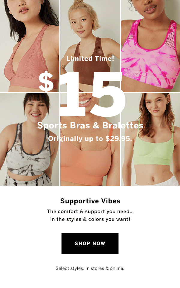 $15 Sports Bras & Bralettes