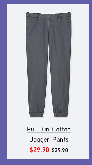 PULL-ON COTTON JOGGER PANTS $29.90