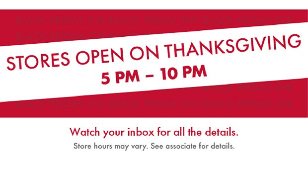 STORES OPEN ON THANKSGIVING