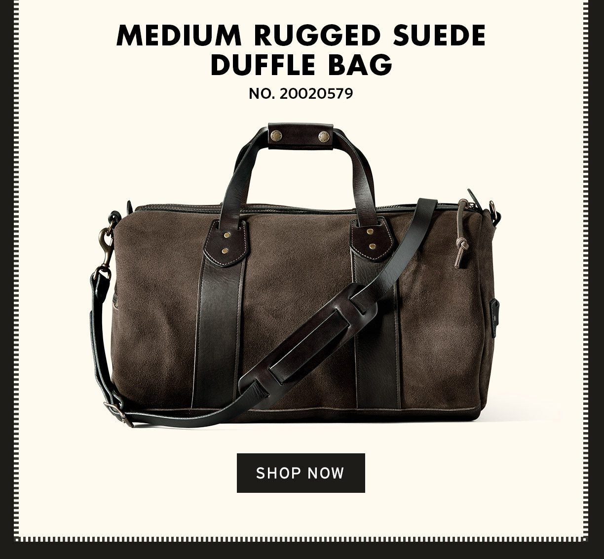 MEDIUM RUGGED SUEDE DUFFLE BAG. SHOP NOW