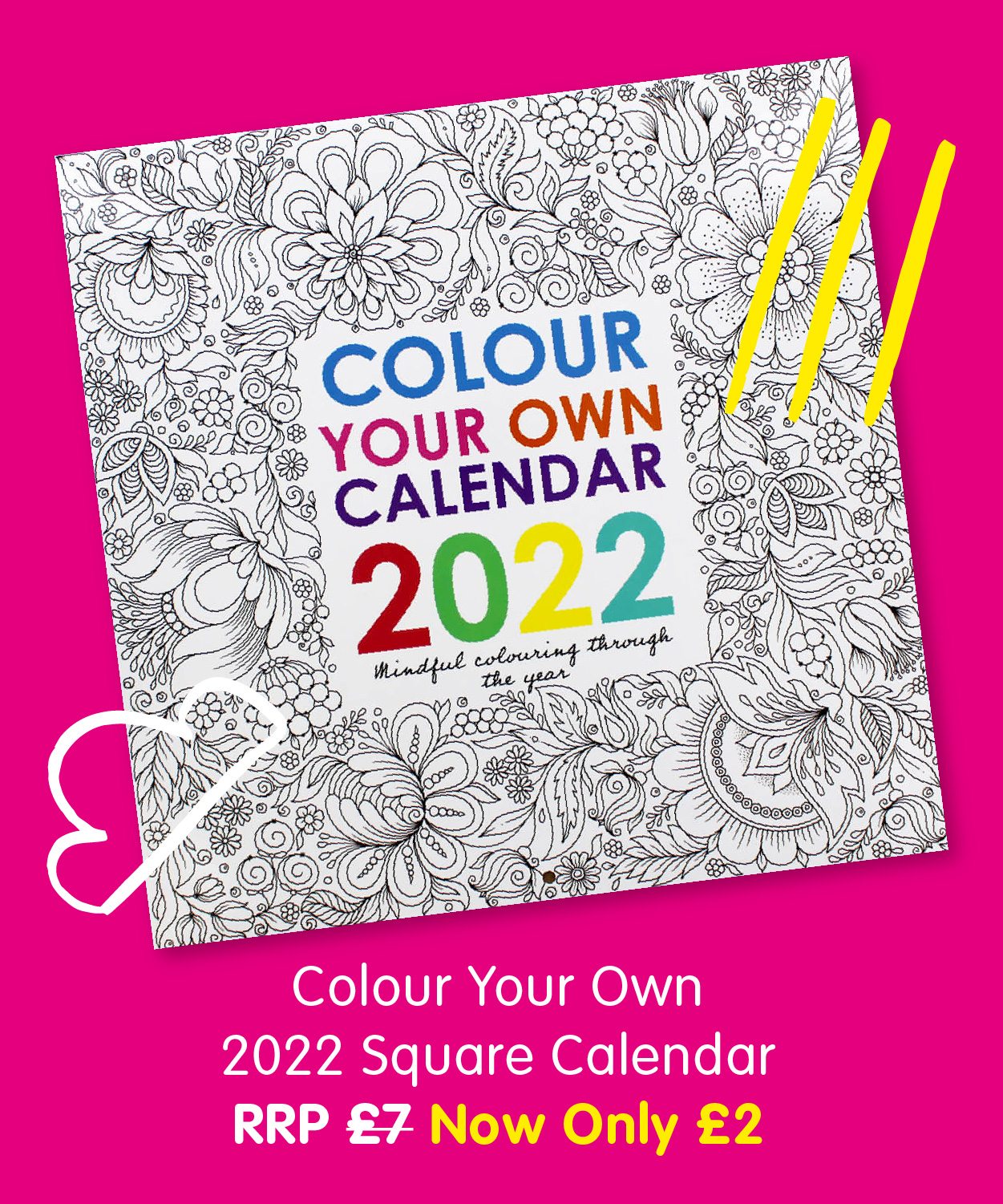 Colour Your Own 2022 Square Calendar