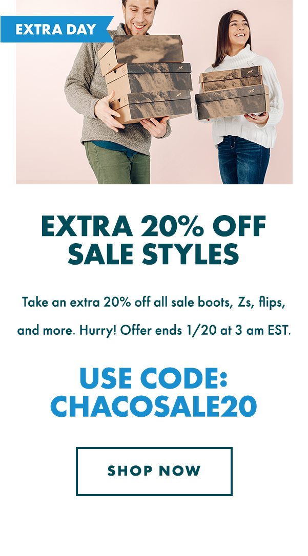 EXTRA 20% OFF SALE STYLES. USE CODE: CHACOSALE20