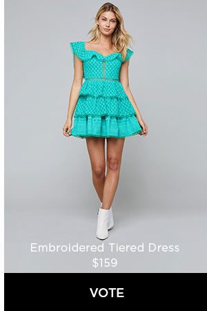 Embroidered Tiered Dress $159