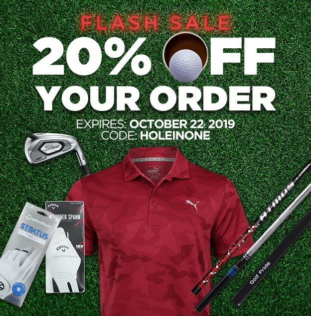 Flash Sale - 20% Off Your Order with code: HOLEINONE