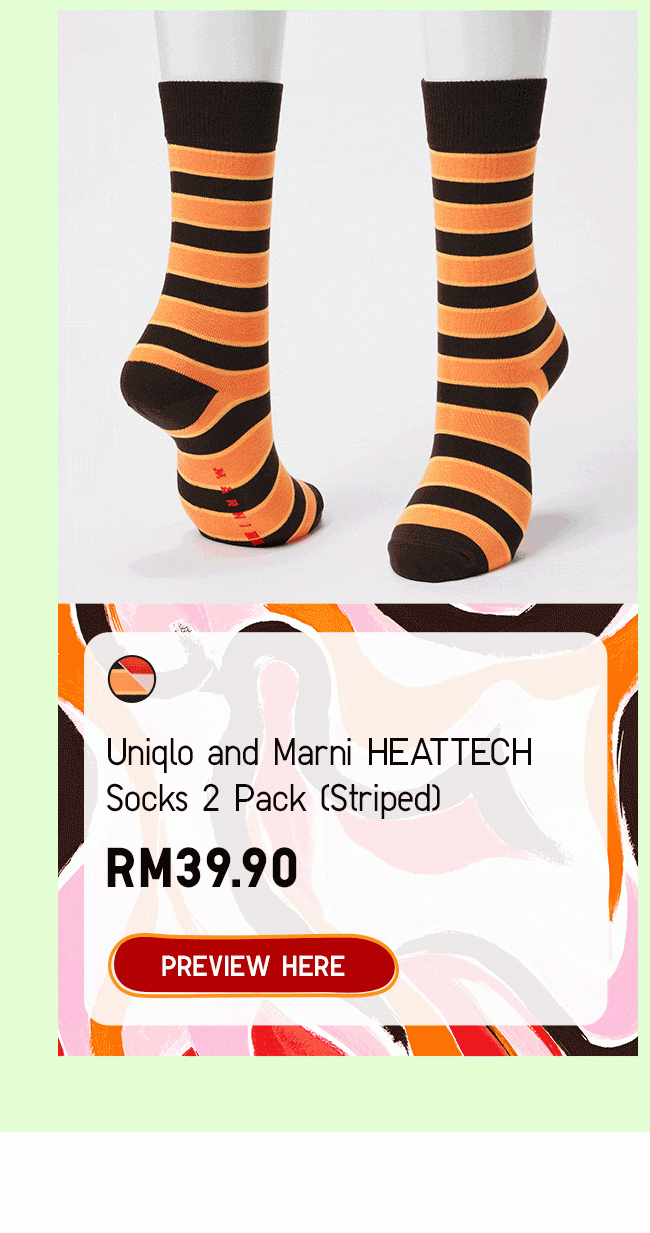 Uniqlo and Marni HEATTECH Socks 2 Pack (Striped)