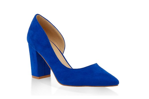 Block Heel Dorsay Pumps