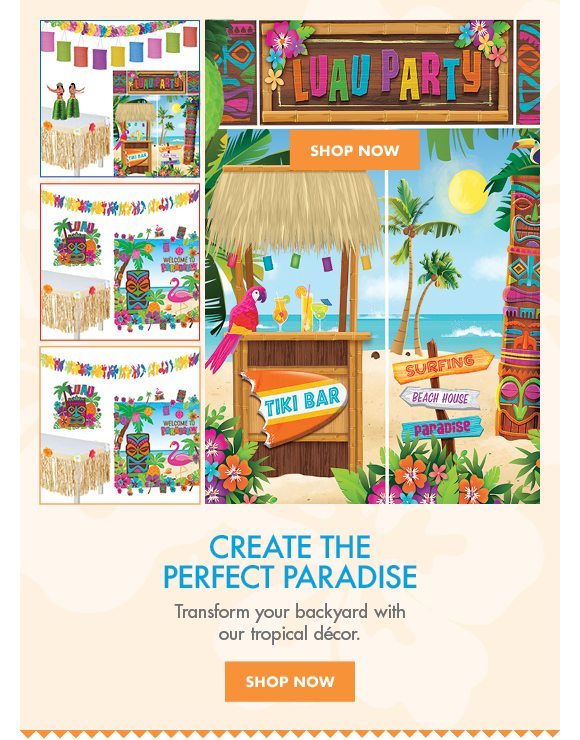 Create The Perfect Paradise | Transform your backyard with our tropical décor. | Shop Now