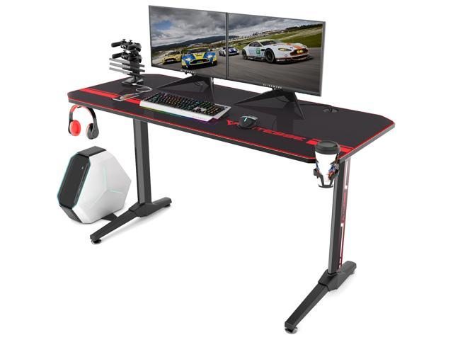 Vitesse 55" T Shaped Computer Gaming Desk with Free Large Mouse Pad