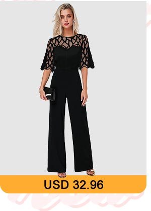 Lace Panel Scalloped Hem Round Neck Jumpsuit 