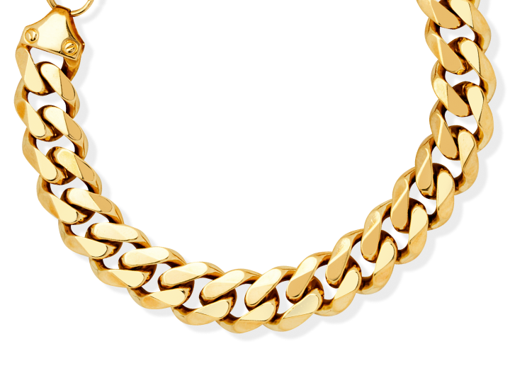 Solid Curb Chain Bracelet 14K Yellow Gold 8.75''