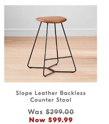 slope leather backless counter stool