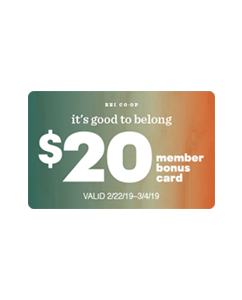 REI CO-OP - it's good to belong - $20 member bonus card - VALID 2/22/19—3/4/19