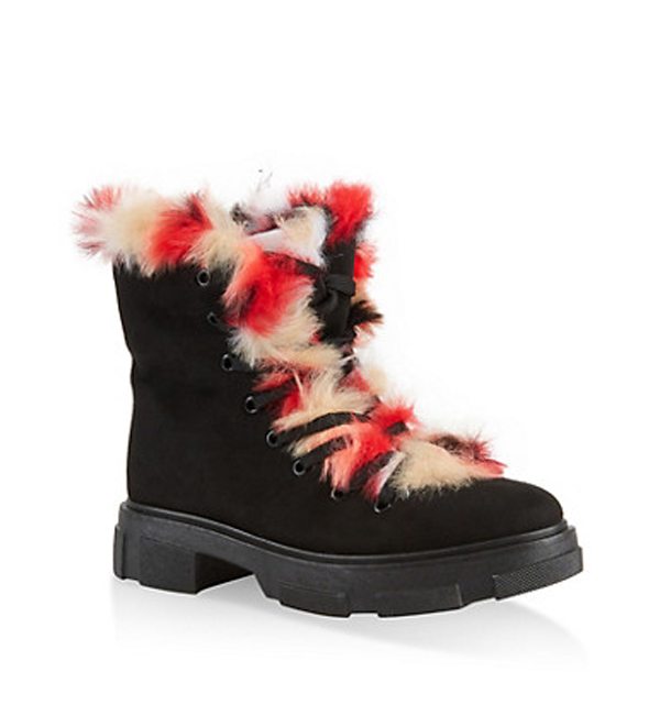 Faux Fur Trim Hiking Boots