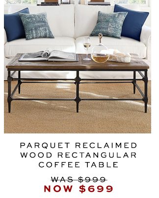 PARQUET RECLAIMED WOOD RECTANGULAR COFFEE TABLE