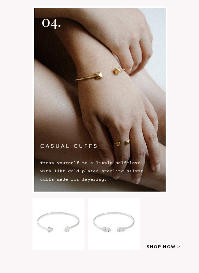 Shop our fine jewelry cuffs, available in multiple styles for layering.