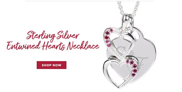 Sterling Silver Entwined Hearts Necklace
