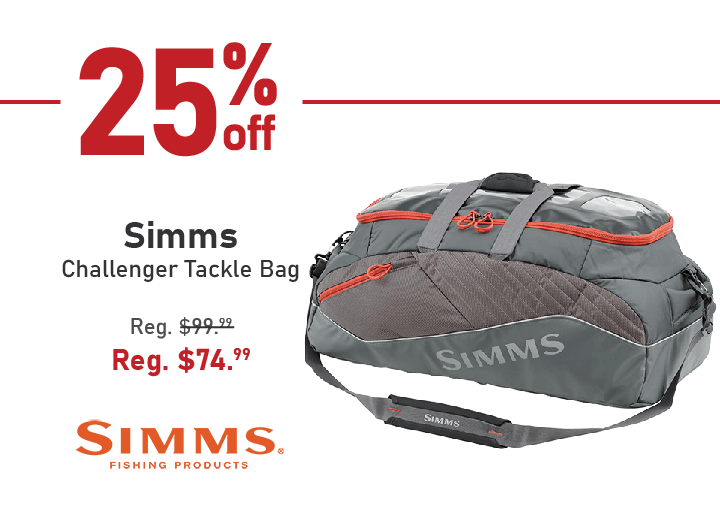 Take 25% off the Simms Challenger Tackle Bag