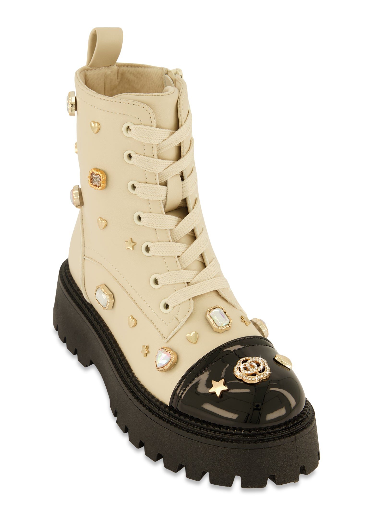 Studded Charm Combat Boots