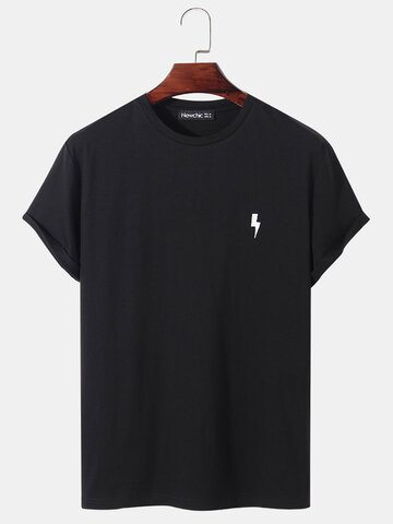 Pattern Embroidery Black T-Shirt