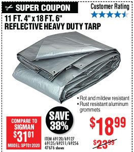 View 11 ft. 4 in. x 18 ft. 6 in. Silver/Heavy Duty Reflective All Purpose/Weather Resistant Tarp