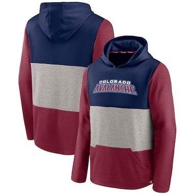 Fanatics Branded Colorado Avalanche Navy/Burgundy Prep Color Block Pullover Hoodie