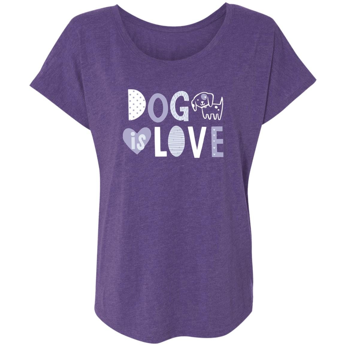 Dog Is Love Purple Slouchy Tee