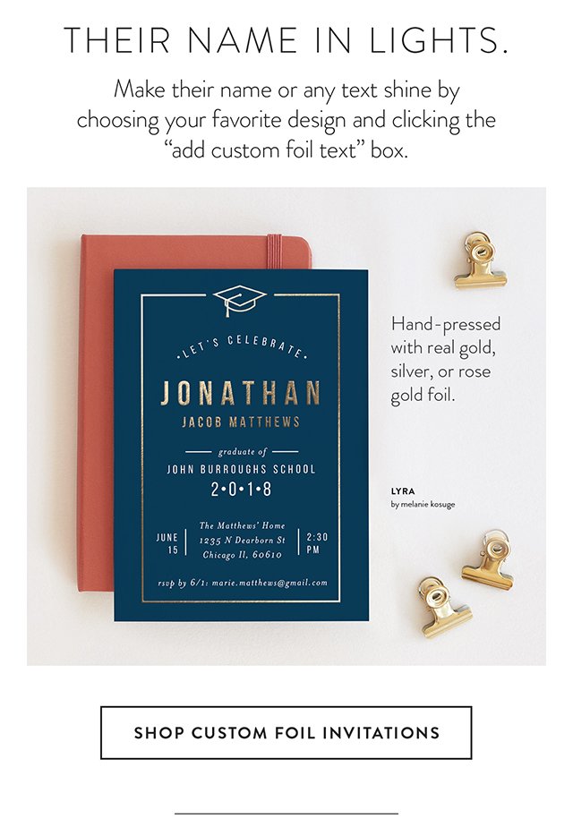 Shop Custom Foil Invitations