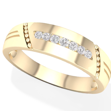 Men's Diamond Wedding Band 1/10 ct tw Round-Cut 10K Yellow Gold