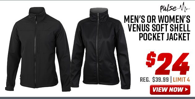 Pulse Men's or Women's Venus Soft Shell Pocket Jacket