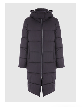 Womens Black Extra Longline Padded Coat