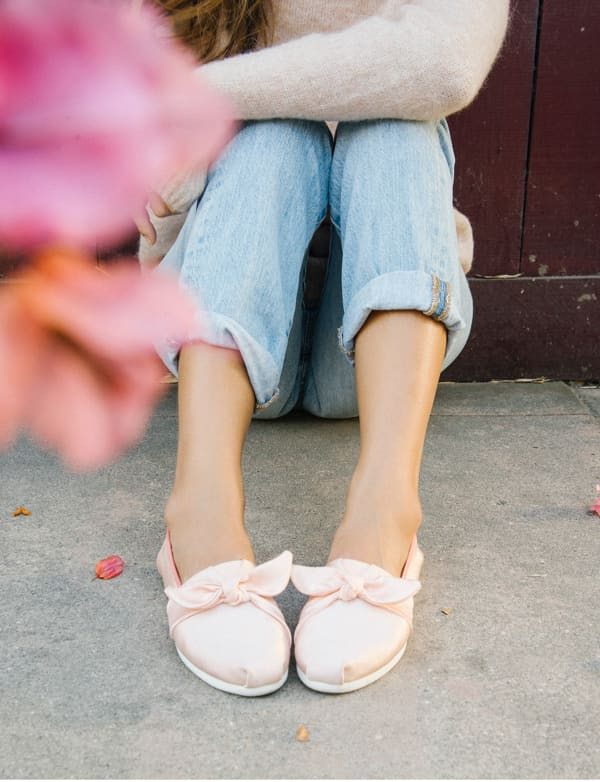 Toms blush grosgrain women's bow sale classics