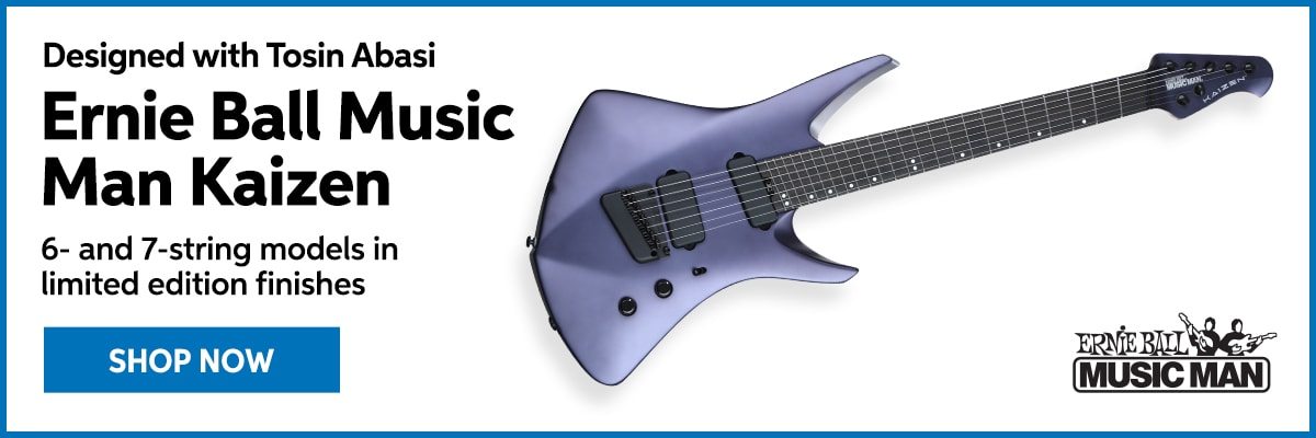 Designed with Tosin Abasi: Ernie Ball Music Man Kaizen 6- and 7-string models in limited edition finishes. Shop now.