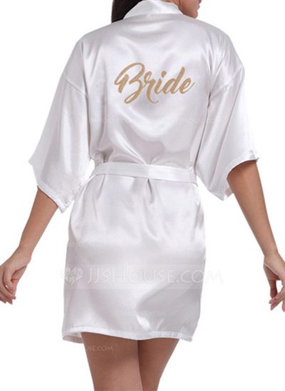 Personalized Satin Bride Bridesmaid Glitter Print Robes (248...