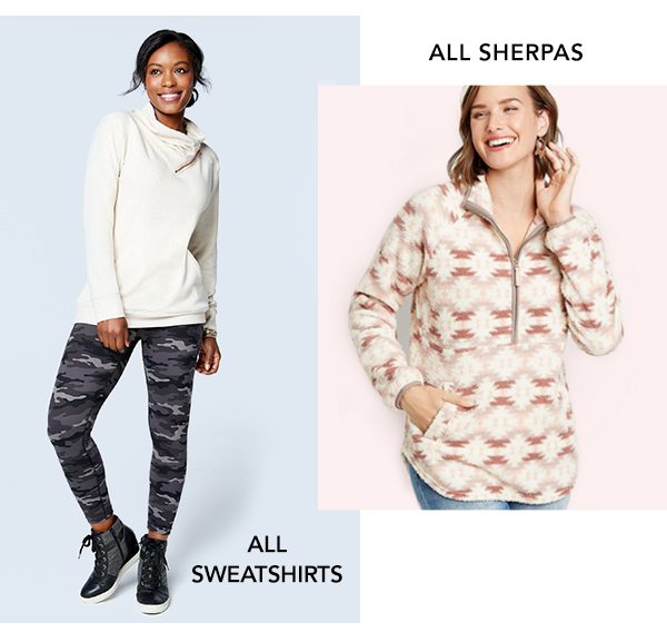 All sweatshirts. All sherpas.