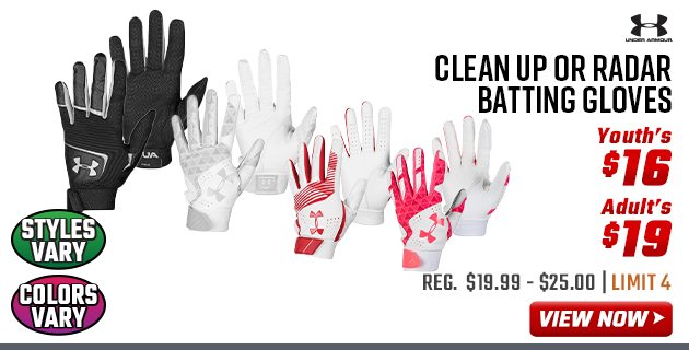 Under Armour Clean Up or Radar Batting Gloves