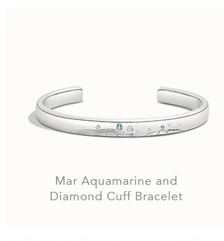 Mar Aquamarine and Diamond Cuff Bracelet