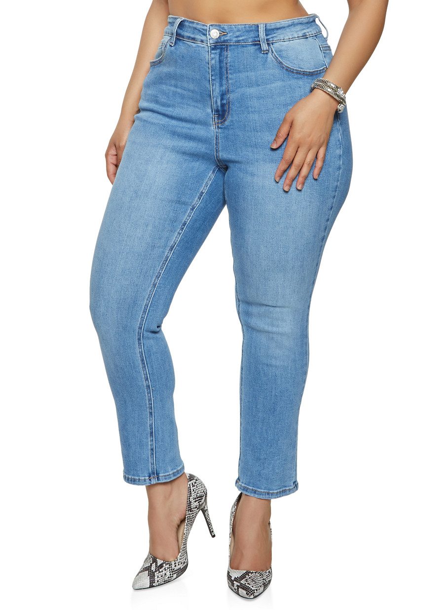 Plus Size WAX Straight Leg Jeans