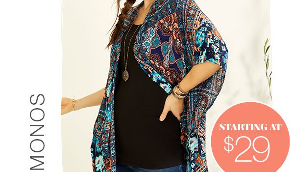 Kimonos starting at $29