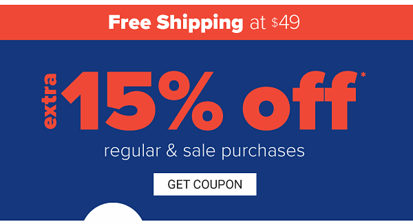 Extra 15% off Regular & Sale Purchases - Get Coupon