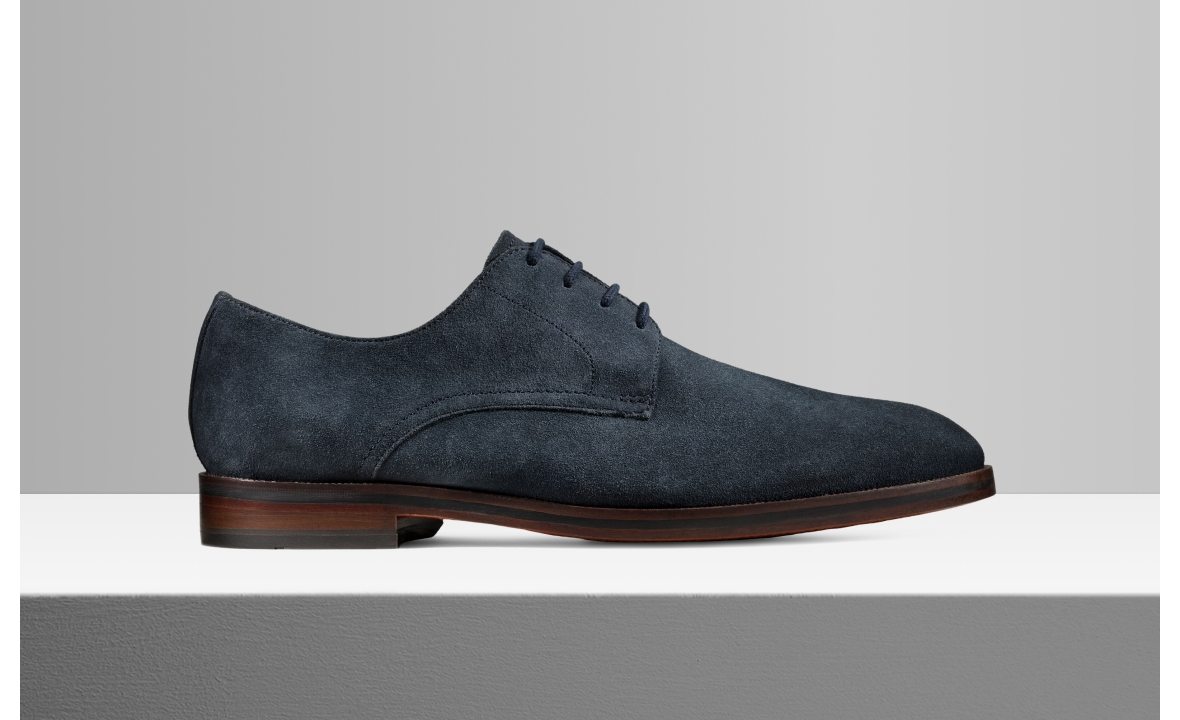 links to product page of Oliver Lace navy suede
