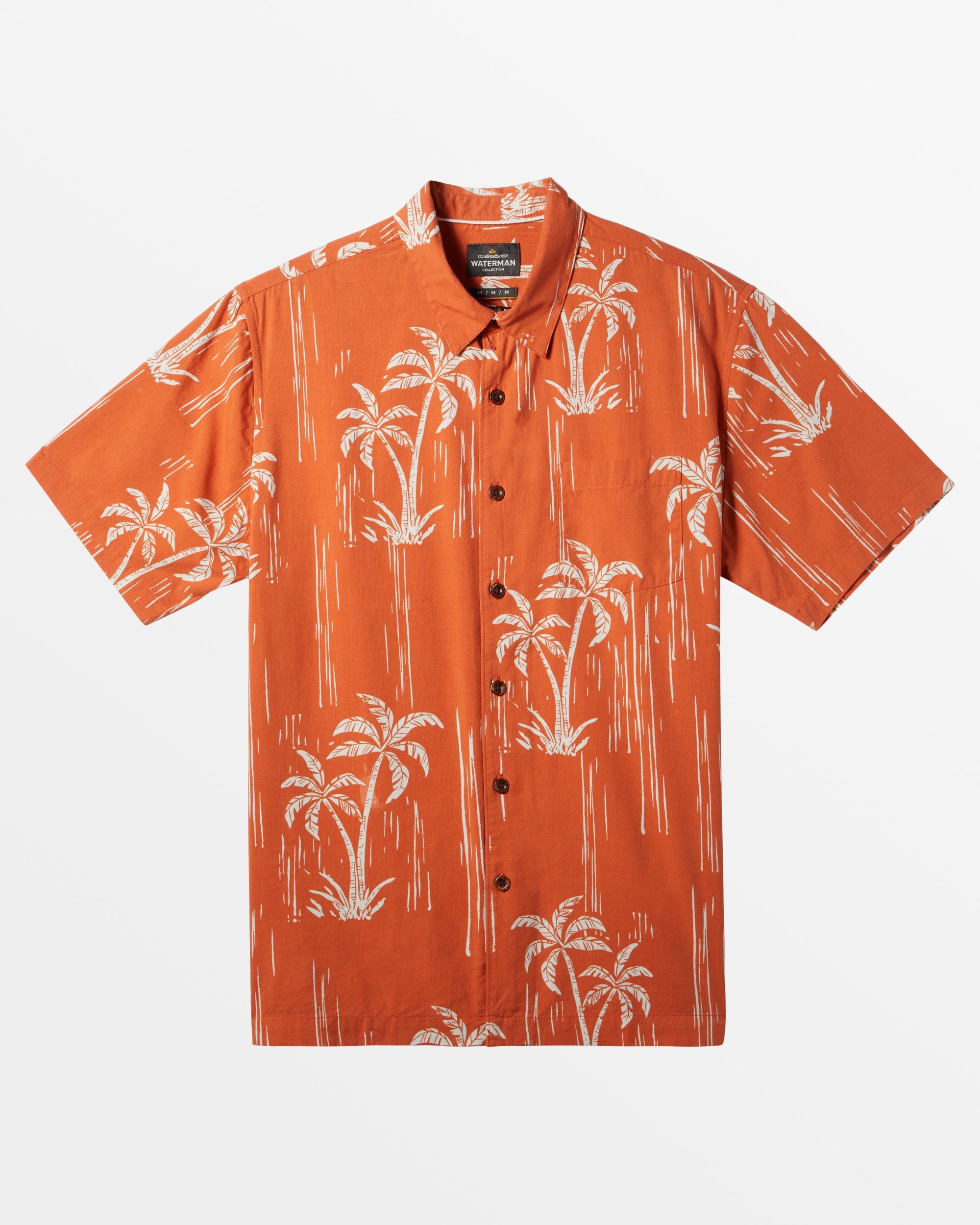 Image of Waterman Shady Palms Short Sleeve Shirt - Mango Shady Palms Woven