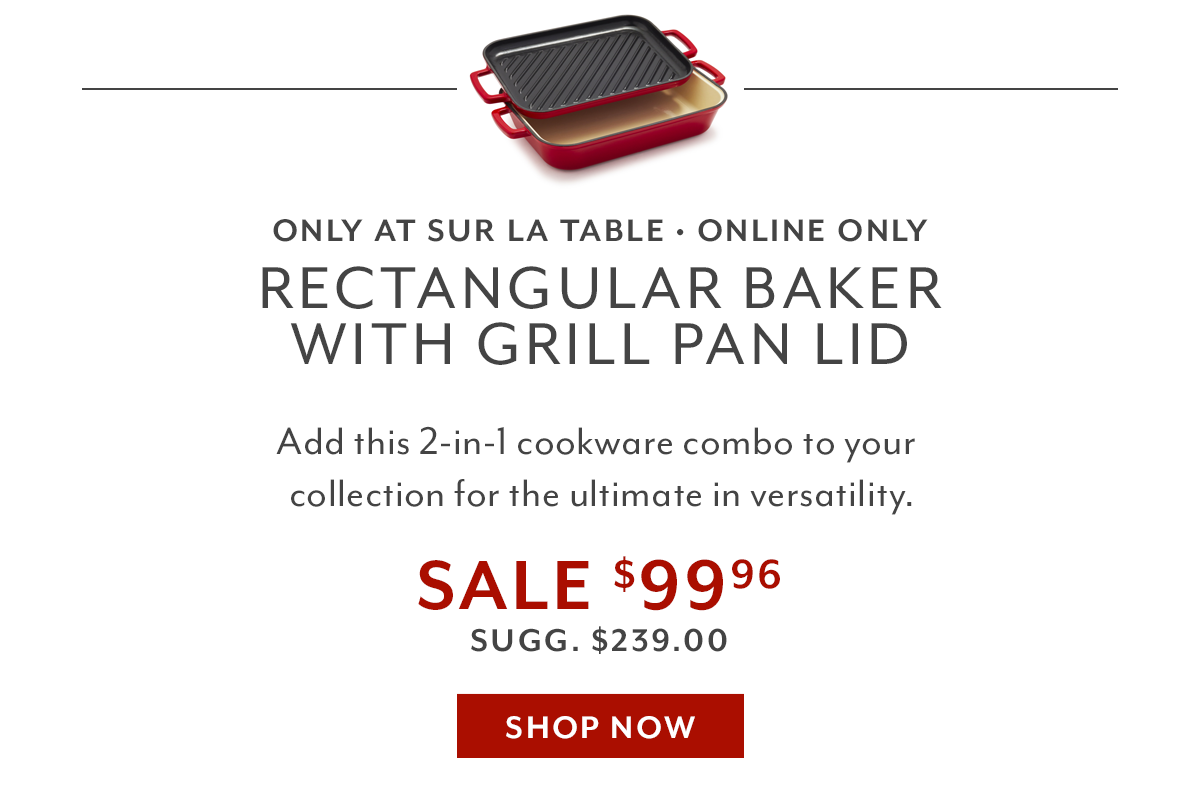 Rectangular Baker with Grill Pan Lid