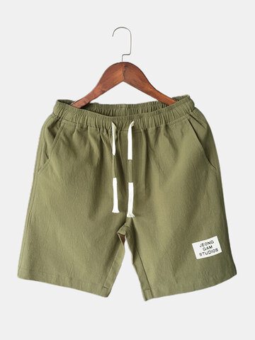 Drawstring Shorts Solid Color Pocket Shorts