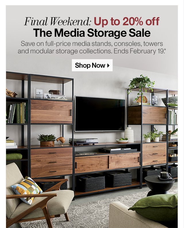 Up to 20% off The Media Storage Sale