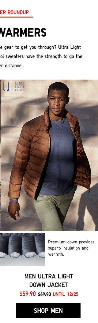 WINTER WARMERS - Men Ultra Light Down Jacket - NOW $59.90 - SHOP MEN ULTRA LIGHT DOWN