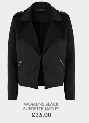 Womens Black Suedette Jacket