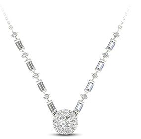 10K White Gold Diamond Fashion Necklace